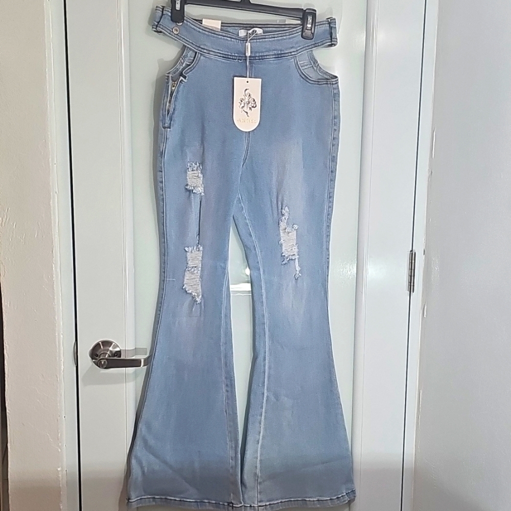 Angel Flare Jeans, Light Wash. Size 15 Junior. New With Tag - Picture 14 of 15
